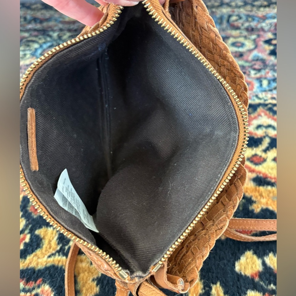Madewell The Knotted Woven leather Crossbody bag, camel tan color - Picture 12 of 15